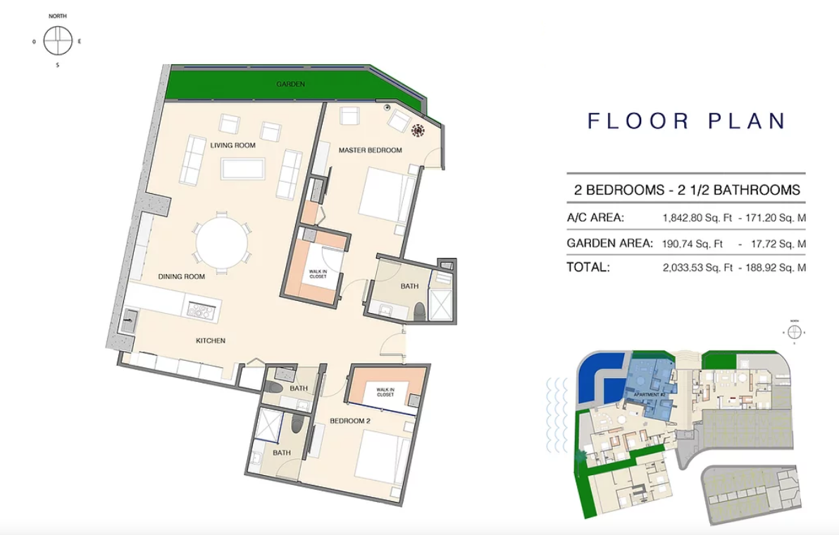 Floor plan of Coral Shell Condominium Unit 2