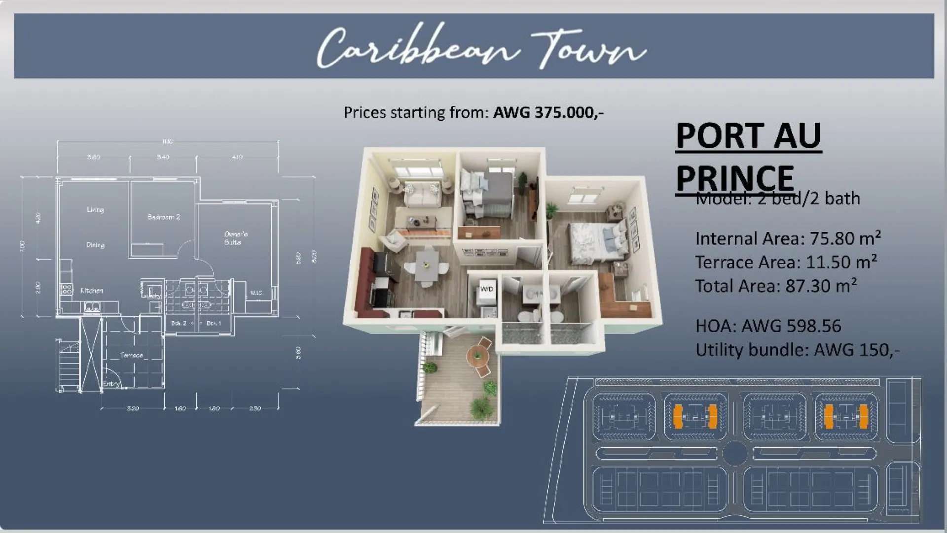 Caribbean Town - Port Au Prince - 2BR 2BA