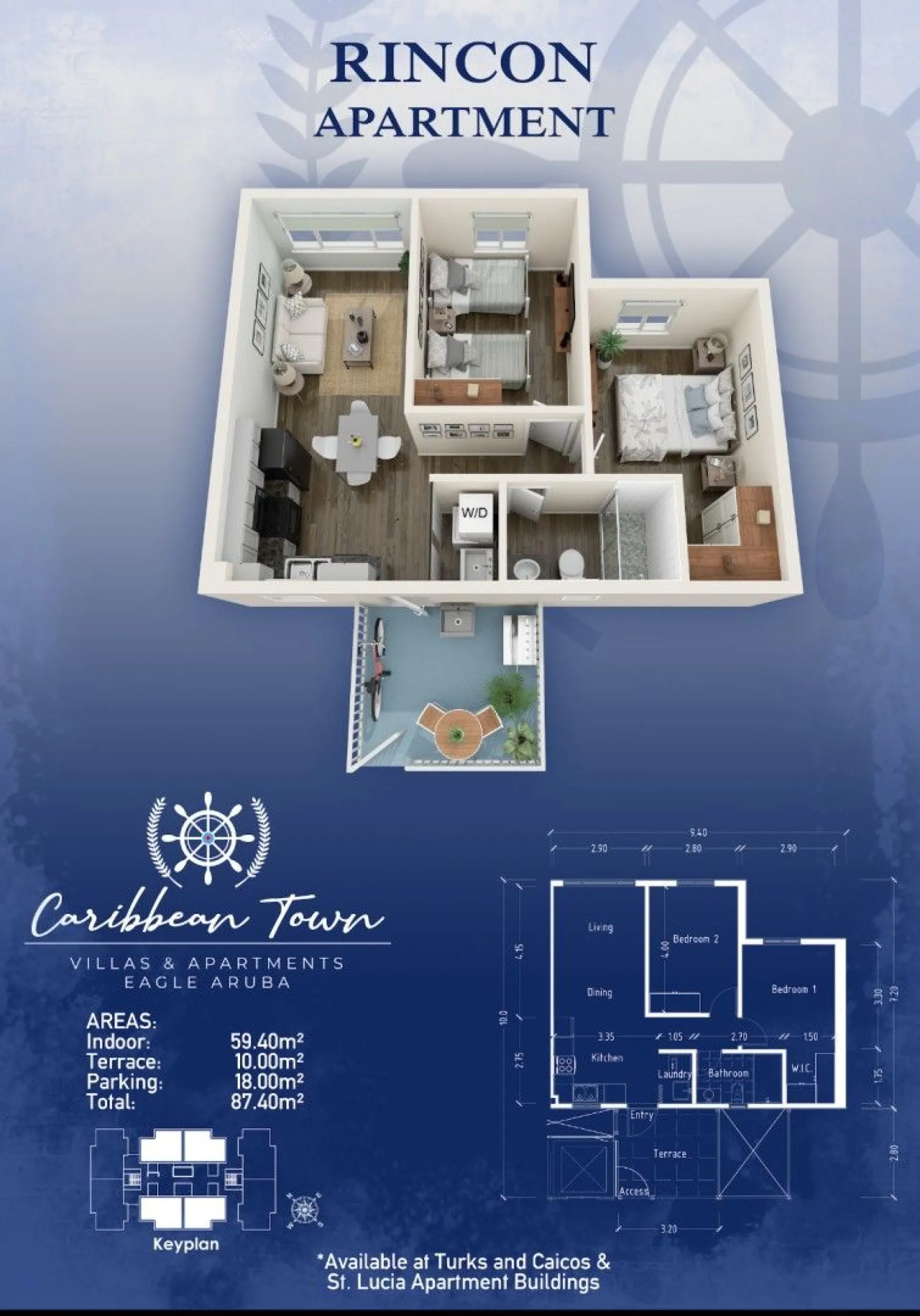 Caribbean Town - Rincon - 2BR 1BA